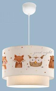 Lustra AYD-2993, crem/maro, material textil/metal, 30x70 cm