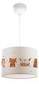 Lustra AYD-2919, crem/maro, material textil/metal, 24x70 cm