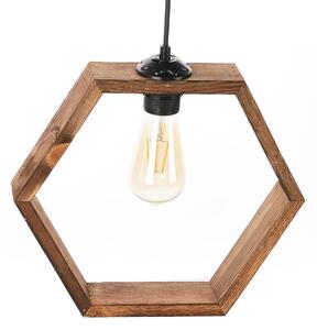 Lustra HEXAGON, stejar inchis, lemn, 15x15x70 cm
