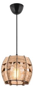 Lustra BARRIL JUTE, bej/negru, iuta/lemn, 20x50 cm