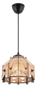 Lustra JUTTA JUTE, bej/negru, metal/iuta, 20x50 cm
