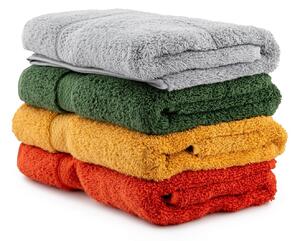 Set 4 prosoape baie 317HBY3333, multicolor, bumbac, 50x100 cm