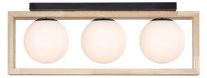 Plafonieră modernă Klausen Artful PL3, 3xE27, lemn natur, 66x15x24.5 cm, corp de iluminat elegant pentru living, dining sau hol, design contemporan