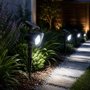 Lampa solara Erste Ferry 140x90x298mm 30cm LED 6400K Lumina Rece, Iluminat Exterior Modern cu Senzor Automat pentru Gradina, Curte si Alei