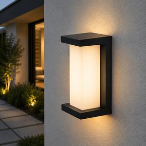 Aplica LED Exterior Erste Tanor 18W IP54 Negru Mat, Corp Iluminat Perete Modern, Lampa Fatada Puternica Rezistenta la Intemperii, Design Elegant