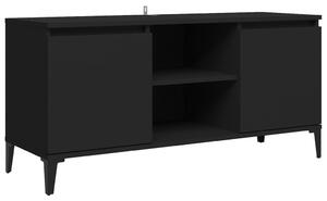 Comodă TV cu picioare metalice, negru, 103,5x35x50 cm