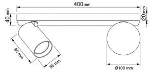 Brilagi - Spot SELE BALL 1xGU10/30W/230V + 1xG9/10W, negru