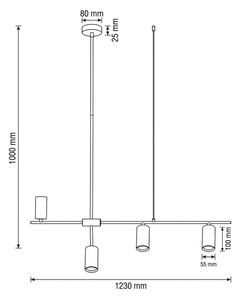 Brilagi - Lampă suspendată pe cablu CRANE 4xGU10/30W/230V neagră