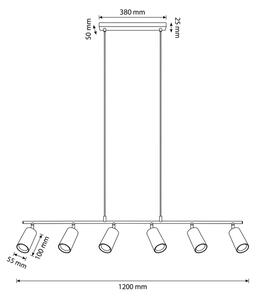 Brilagi - Lustră suspendată pe cablu SELE 6xGU10/30W/230V, neagră
