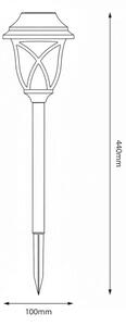 Lampă solară LED LAWN LED/1,2V 100 mAh 3000K 44 cm IP44 negru