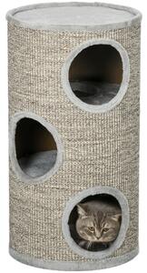 PawHut Turn Sisal pentru Pisici, Ansamblu cu Platforme Înveliș Moale, Φ38x70 cm, Gri | Aosom Romania
