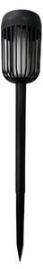 Lampă solară LED FLAME, 1,2 V, 100 mAh, 1800 K, 37 cm, IP44, negru
