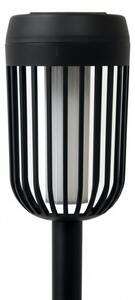 Lampă solară LED FLAME, 1,2 V, 100 mAh, 1800 K, 37 cm, IP44, negru