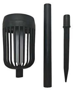 Lampă solară LED FLAME, 1,2 V, 100 mAh, 1800 K, 37 cm, IP44, negru