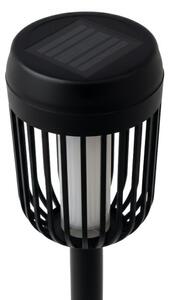 Lampă solară LED FLAME, 1,2 V, 100 mAh, 1800 K, 37 cm, IP44, negru