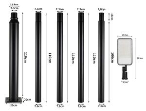 Brilagi-LED Lampă de exterior cu stâlp și kl. 5 m URBANLIGHT LED/200W/230V negru IP65