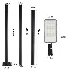 Brilagi-LED Lampă de exterior cu stâlp și kl. 3 m URBANLIGHT LED/200W/230V negru IP65