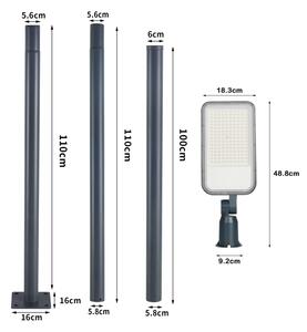 URBANLIGHT Brilagi-LED lampă de exterior cu stâlp, cablu 3 m, LED/100W/230V, antracit, IP65