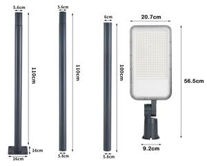 Lampă LED de exterior Brilagi-LED cu stâlp și kl. 3 m URBANLIGHT LED/200W/230V antracit IP65