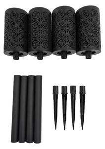 Set 4 buc. lămpi solare LED DECOR, 1,2 V, 150 mAh, 3000 K, 39 cm, IP44, negru