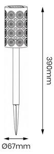 Set 4 buc. lămpi solare LED DECOR, 1,2 V, 150 mAh, 3000 K, 39 cm, IP44, negru