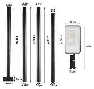 Brilagi-LED Lampă de exterior cu stâlp și cablu 4 m URBANLIGHT LED/200W/230V neagră IP65