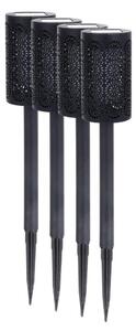 Set 4 buc. lămpi solare LED DECOR, 1,2 V, 150 mAh, 3000 K, 39 cm, IP44, negru