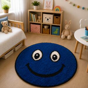 Covor Fantasy Smile, Albastru, 67x67 cm, Rotund, 2550 gr mp