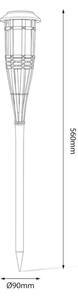 Lampă solară LED BAMBOO, 1,2 V, 150 mAh, 1800 K, 56 cm, IP44, bej