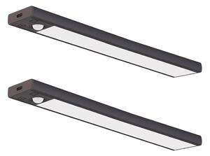 Set 2 buc. Iluminare LED reîncărcabilă pentru mobilier cu senzor VIRO LED/1,2W/800 mAh 30 cm CCT negru