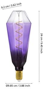 Bec LED Vintage reglabil E27, 4W, 230V, 1800K, mov - Eglo 110237