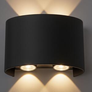 Aplica perete exterior LED 4W, finisaj negru, lumină alb cald, design modern