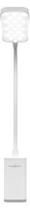 Nedis LTLR10WT - Lampă de birou cu clemă, LED reîncărcabilă cu dimmer tactil, 5W/1200 mAh, albă