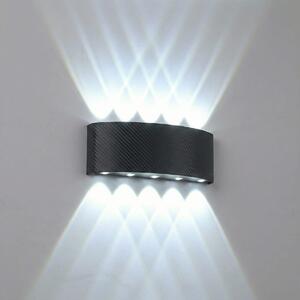 Aplica perete exterior LED 10W, neagra, lumina alb rece