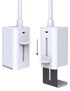 Nedis LTLR10WT - Lampă de birou cu clemă, LED reîncărcabilă cu dimmer tactil, 5W/1200 mAh, albă