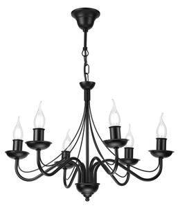 Candelabru cu lanț ANTON 6xE14/60W/230V, negru