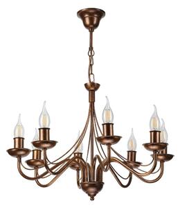 Candelabru suspendat ANTON 8xE14/60W/230V, cu finisaj bronz