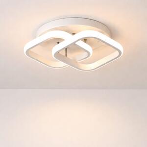 Lustra LED tavan 1+1 patrat alba, echivalent 300W, lustra moderna 35 cm