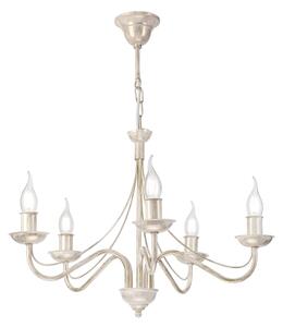 Candelabru cu lanț ANTON 5xE14/60W/230V alb patinat