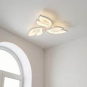 Lustra LED tavan moderna ANEMONE alba, cu telecomanda, echivalent 300 W, design floare 50 cm