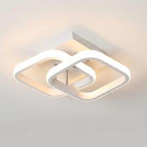 Lustra LED tavan Double Square alba 32W, echivalent 200W, lustra patrata moderna 24cm