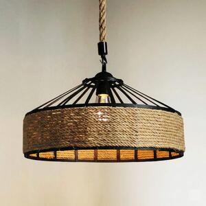 Lustra vintage cu franghie, soclu E27, suspendata, retro pentru living, dining, bar