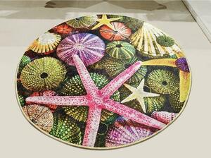 Covoras baie ESTRELLA, 100x100 cm, forma rotunda, poliester, multicolo