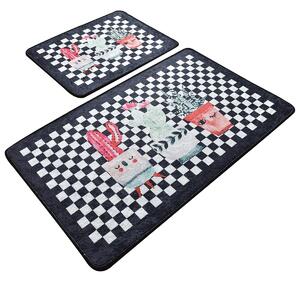 Set 2 covorase baie HAPPY HOUSE, forma dreptunghiulara, poliester, mul