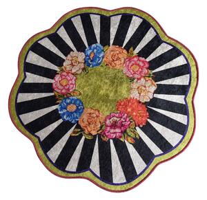 Covoras baie LOAN, 140x140 cm, forma rotunda, poliester, multicolor