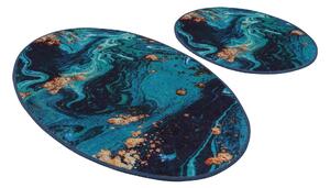 Set 2 covorase baie MARBLING, forma ovala, poliester, multicolor