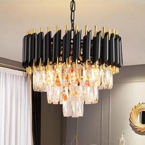 Candelabru Modern Cristal BLACK, 300 mm, Reglabil, Design Elegant