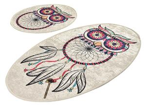Set 2 covorase baie DREAM, forma ovala, poliester, multicolor