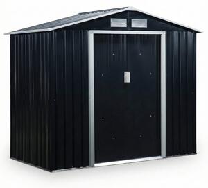 Magazie de Grădină din Oțel Galvanizat cu Uși Glisante, 213x130 cm, Ventilată