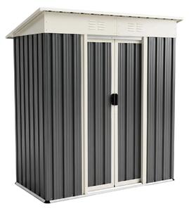 Magazie de Scule din Oțel Galvanizat cu Ușă Glisantă, 163x89x182 cm, Negru